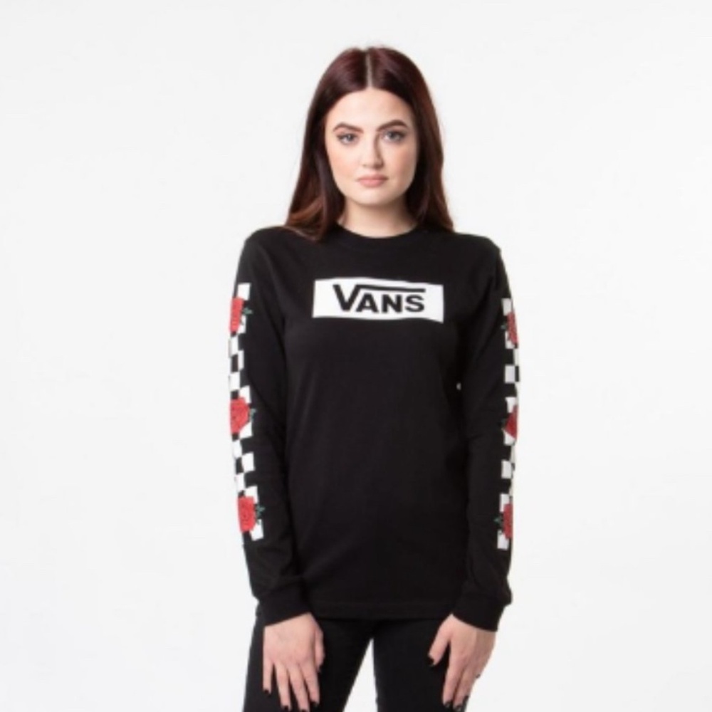 Vans Rose Checkered Long Sleeve Top